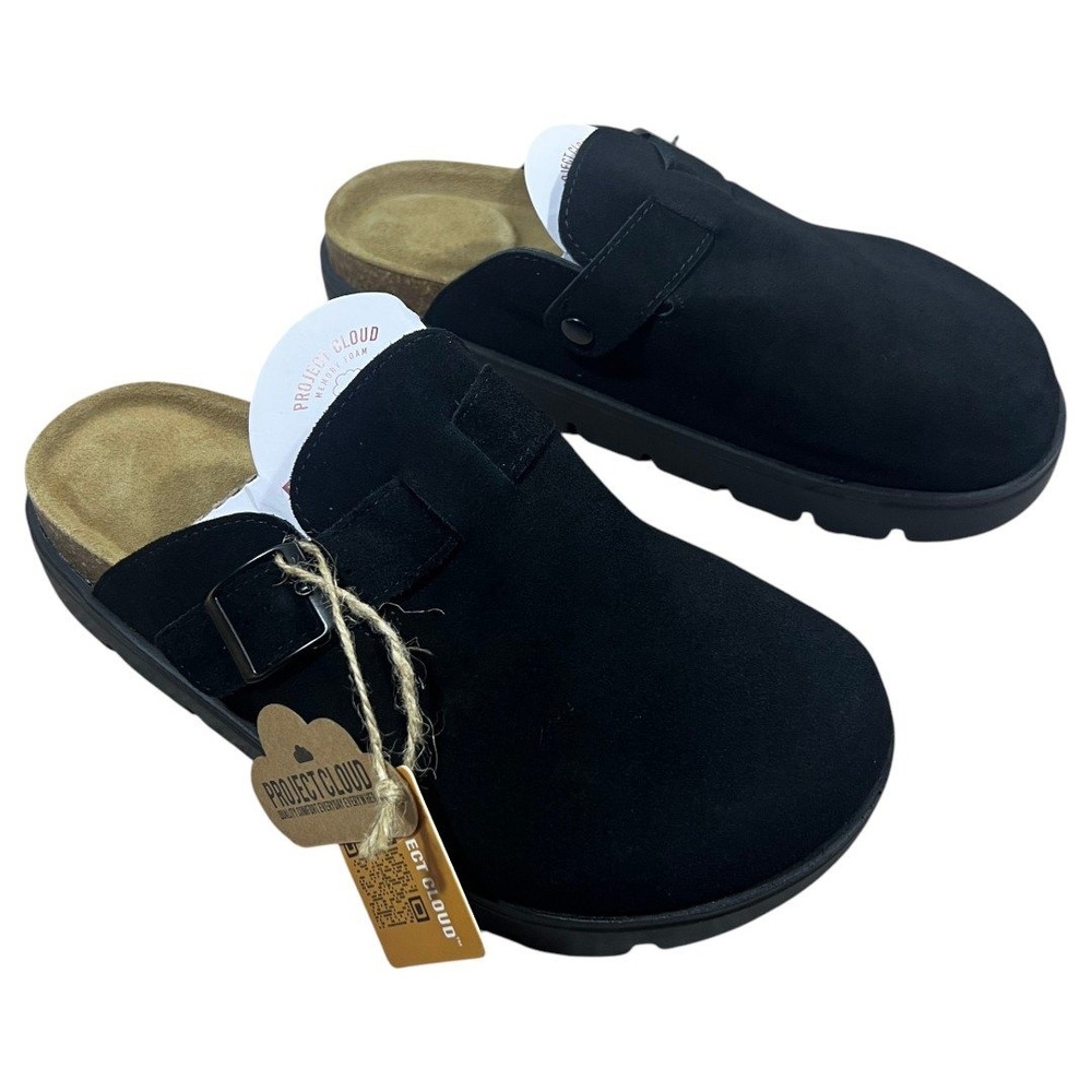 NWT Project Cloud Memory Foam Solid Clogs Black Gorpcore Buckle Comfort Size 10M